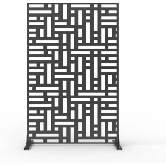 72" H&times;47" W Metal Privacy Screen with Stable Base, Freestanding Decorative Patio Screen for Hanging Plants image {8}