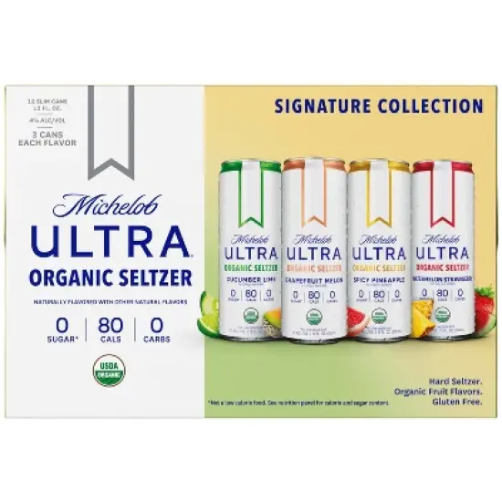 Michelob Ultra Organic Hard Seltzer First Edition Variety Pack - 12pk/12 fl oz Sliim Cans image {3}