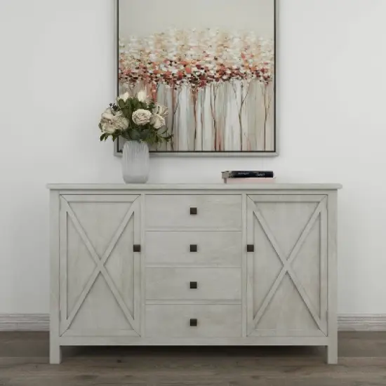 Farmhouse Wood Rectangular Sideboard White - Olivia & May image {14}