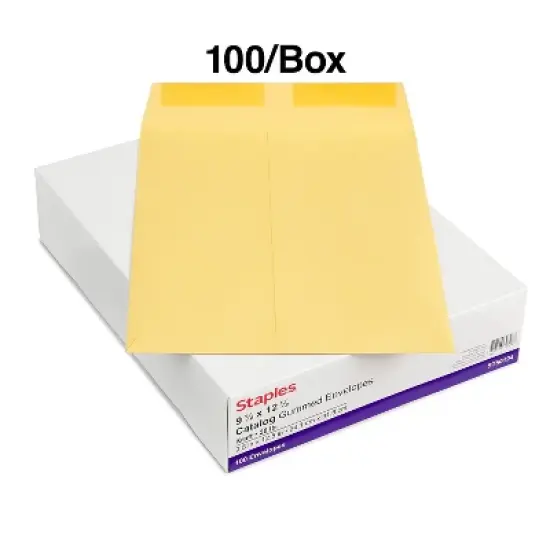 HITOUCH BUSINESS SERVICES Gummed Catalog Envelopes 9.5"L x 12.5"H Brown 100/Box SPL534743 image {3}