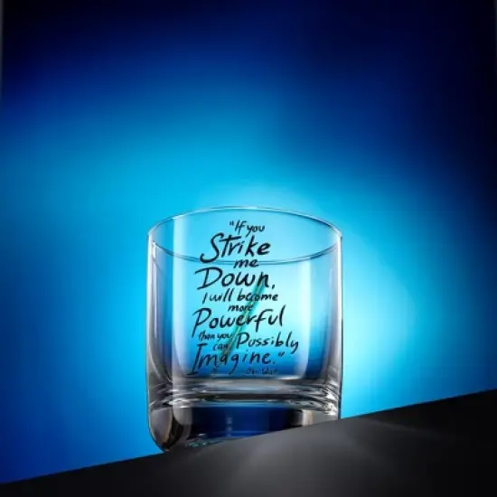 JoyJolt Star Wars New Hope Obi-Wan Kenobi Blue Lightsaber Short Drinking Glass - 10 oz - Set of 2 image {1}