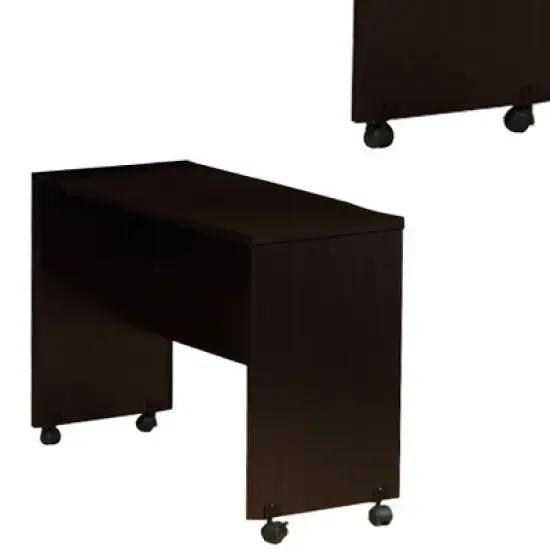 Stylish desk with Spacious Display Top Dark Brown - Benzara image {2}