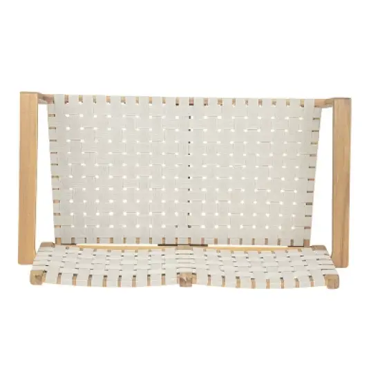 Christopher Knight Home Adkins Patio Rustic Woven Rope Acacia Wood Loveseat image {3}