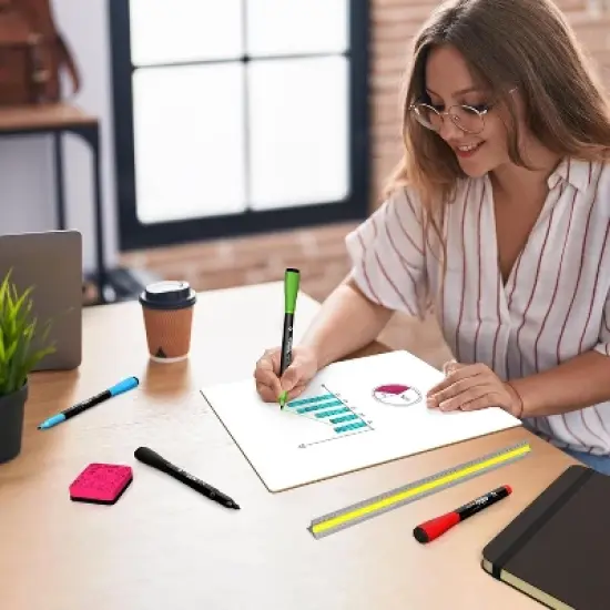 SCRIBBLEDO Dry Erase Board, Small White Board 9x12, 6 Pack with Erasers image {6}