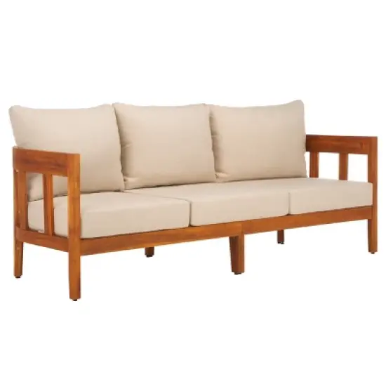 Owen 3 Seater Sofa - Indoor/Outdoor - PAT7091 - Natural/Taupe - Safavieh image {3}