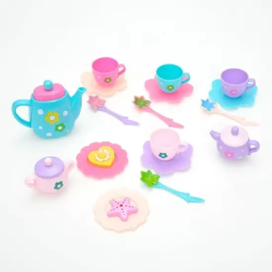 Ready! Set! Play! Link 21 Piece Tea Party Pretend Playset, Party Play Food For Kids image {4}