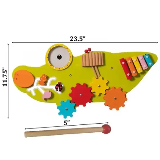 ShpilMaster Wooden Alligator Sensory Wall Mounted Learning Activity Center For Playroom, Nursery, Preschool, and Doctors' Office image {5}