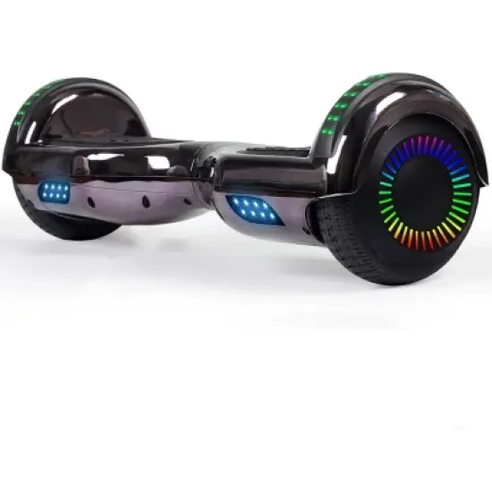 GlareWheel M3 Hoverboard LED Light Bluetooth Chrome Black image {8}