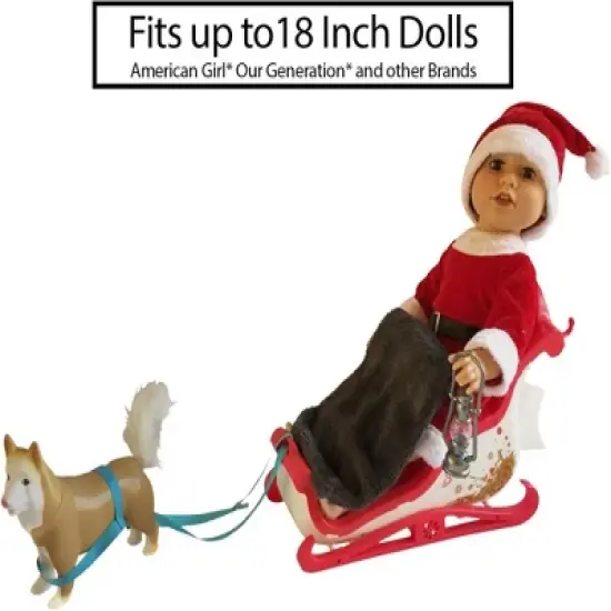 The New York Doll Collection 18 Inch Doll Winter Sleigh Set image {4}