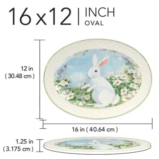 Certified International 12" Easter Morning Oval Platter image {3}