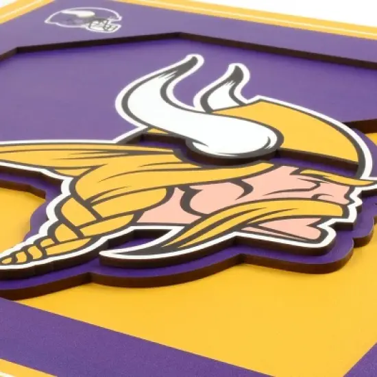 NFL Minnesota Vikings 3D Logo Series Wall Art - 12"x12" image {3}