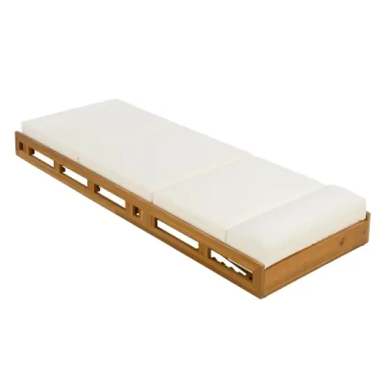 Christopher Knight Home Moreno Outdoor Acacia Wood Adjustable Chaise Lounge with Water-Resistant Cushion (Set of 4) image {5}