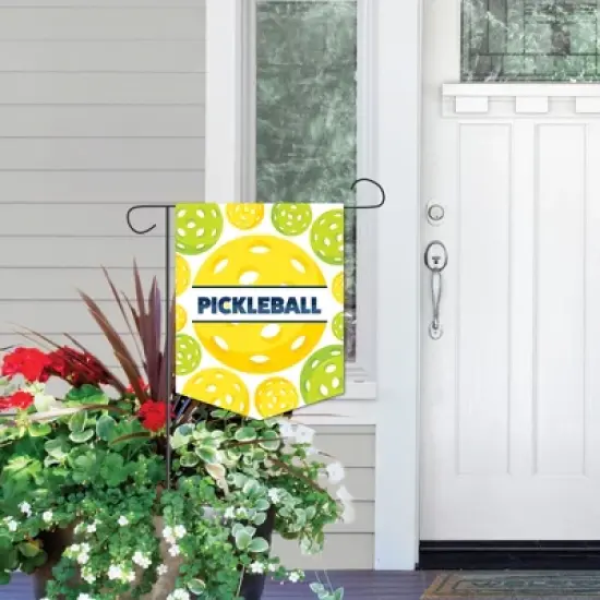 Big Dot of Happiness Let's Rally - Pickleball - Outdoor Home Decorations - Double-Sided Birthday or Retirement Party Garden Flag - 12 x 15.25 inches image {5}