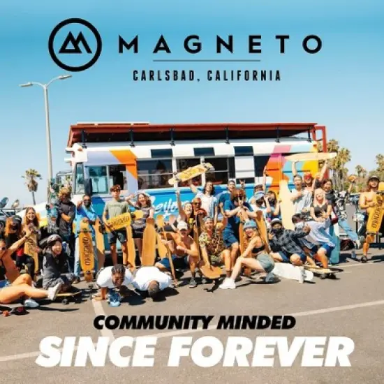 Magneto 44-inch Kicktail Cruiser Longboard Skateboard - Bamboo & Canadian Maple Deck - Commuting, Cruising, Carving (Palm Flats) image {5}