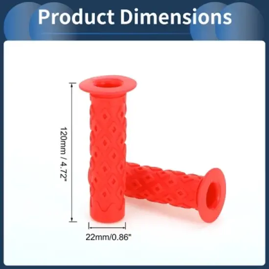 Unique Bargains Bike Handlebar Grips Covers 4.72" Orange 1 Pair image {2}