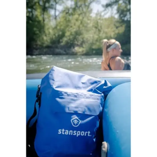 Stansport Waterproof Backpack Dry Bag With Shoulder Straps 30L Blue image {7}