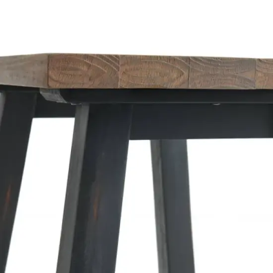 32" Small Adam Solid Wood Desk Rustic Natural - Alaterre Furniture image {6}