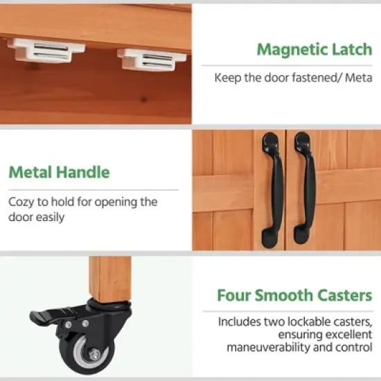 Yaheetech Outdoor Garden Potting Bench Table with Cabinet image {3}