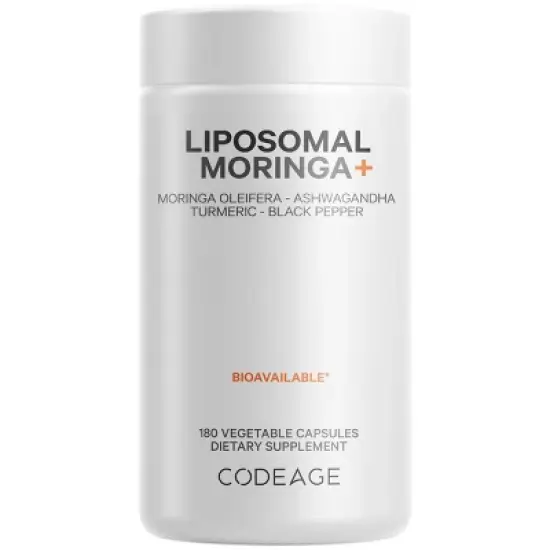 Codeage Liposomal Moringa+ Supplement, Moringa Oleifera, Turmeric, Ashwagandha, Black Pepper - 180ct image {16}