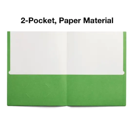 Staples Paper 2-Pocket Folders Green 25/Box (50753/27533-CC) ST27533 image {2}