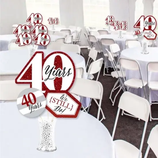 Big Dot of Happiness We Still Do - 40th Wedding Anniversary - Anniversary Party Centerpiece Sticks - Showstopper Table Toppers - 35 Pieces image {1}