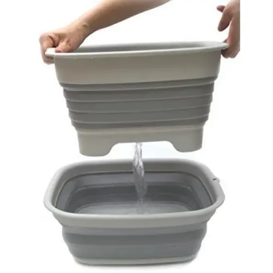 SAMMART 9.1L (2.4Gallon) Collapsible Dishpan with Draining Plug image {5}