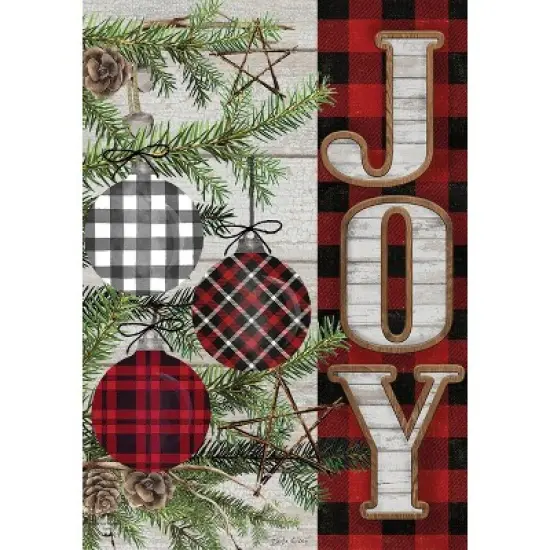 Patterned Ornaments Christmas Double-Sided House Flag Checkered 28" x 40" Briarwood Lane image {4}