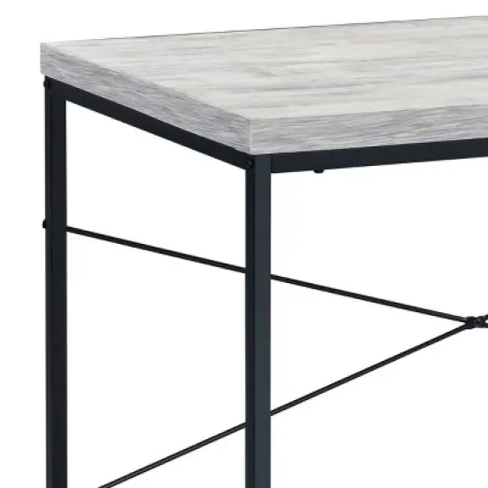 GlasFlength Desks Metal Frame Rustic Computer Desk Gaming Desk Home Office Desk Simple Design for Small Spaces, Gray, 47.5"*22.5"*28.5" image {2}