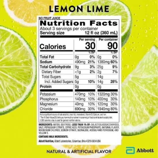 Pedialyte Sport Electrolyte Solution Hydration Drink - Lemon Lime - 33.8 fl oz image {6}