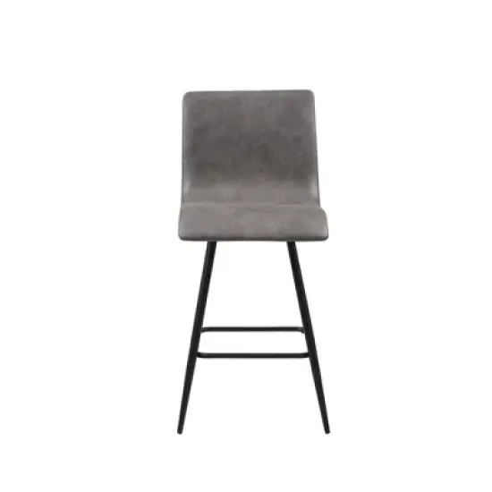 Adams Faux Leather Swivel Counter Height Barstool Gray - Ink+Ivy image {2}