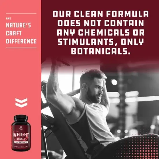 Weight Burner Capsules, Enhanced Metabolism, Weight Management Support & Energy Production Supplement, Nature's Craft, 60ct image {1}