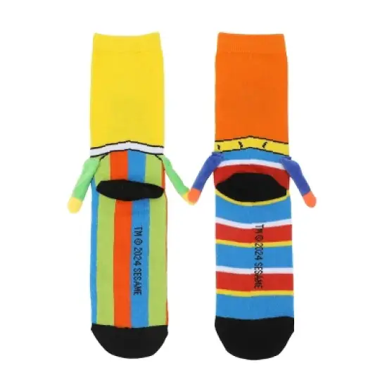 Sesame Street Bert & Ernie Women's Casual Crew Socks With 3D Arms & Magnetic Hands image {2}