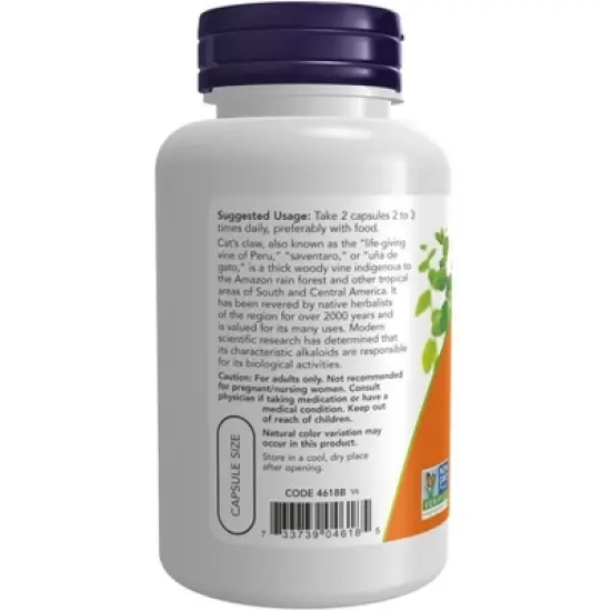 Cat's Claw 500mg by Now Foods  -  100 Capsule image {1}