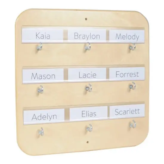 Kaplan Early Learning Wooden 9 Hook Pacifier Holder image {1}