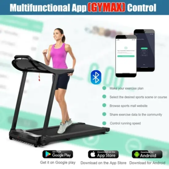 Costway 2.25HP Electric Folding Treadmill W/HD LED Display APP Control Speaker image {2}
