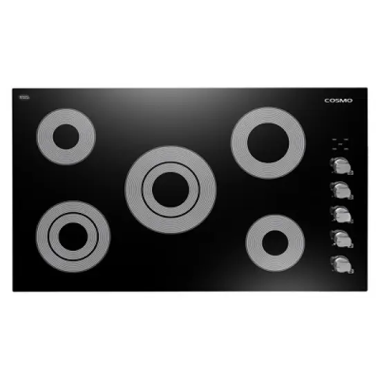 Cosmo COS-365ECC 36 in. Electric Ceramic Glass Cooktop with 5 Burners, Dual Zone Elements, Hot Surface Indicator Light and Control Knobs image {10}