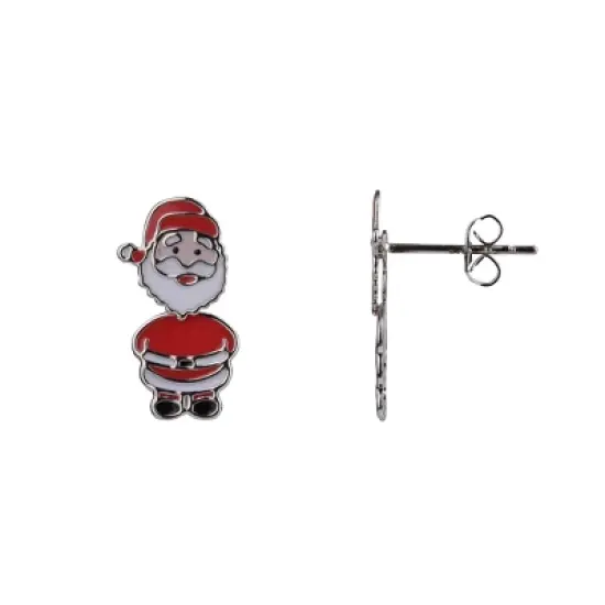 FAO Schwarz Holiday Santa Front to Back Earrings image {1}