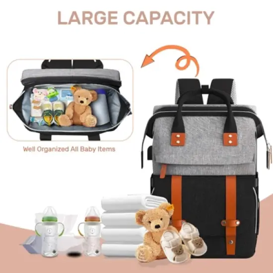 Itopfox Large Diaper Backpack with Changing Station, Multifunctional Baby Bag for Essentials, Ideal Shower Gift image {6}