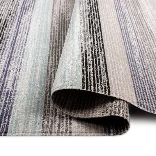 7'9" x 10'2" New York Patio Sofia Estelle Indoor/Outdoor Rug Gray/Blue - Nicole Miller image {5}