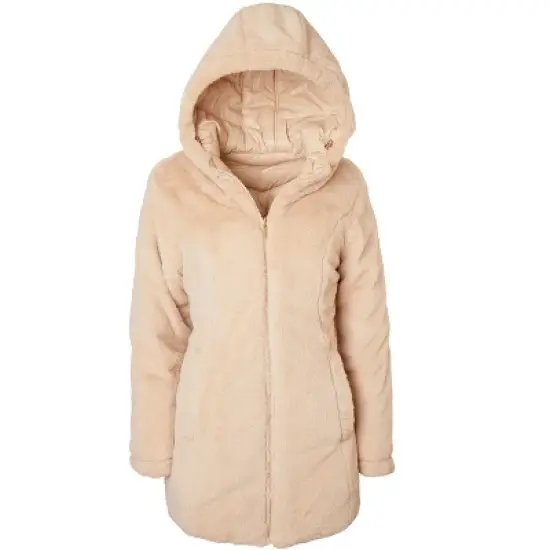 Sportoli Womens Winter Coat Reversible Faux Fur Lined Quilted Puffer Jacket image {3}