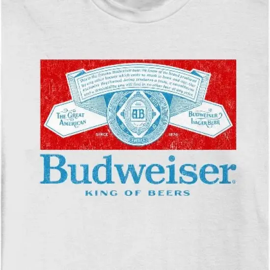 Men's Budweiser Short Sleeve Graphic T-Shirt - White image {2}