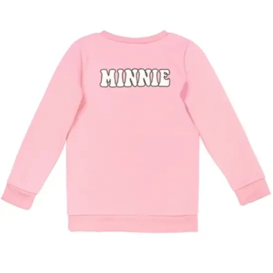 Mickey Mouse & Friends Minnie Mouse Girls Pullover Fleece Sweatshirt Leggings and Scrunchie 3 Piece Outfit Set Little Kid to Big Kid image {4}