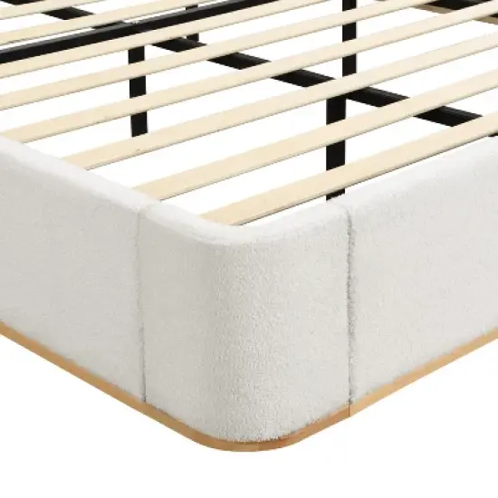 Queen/King Size Platform Bed Frame with Upholstered Headboard - ModernLuxe image {14}