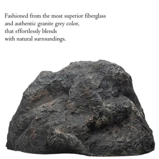 Gardenised Decorative Outdoor Weather-Resistant Artistic Artificial Faux Stone Rock, Garden Patio Granite Grey Fiberglass Stone image {4}