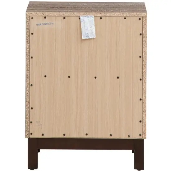 Passion Furniture Magnolia 2-Drawer Brown Nightstand (24 in. H x 15.5 in. W x 19 in. D) image {3}