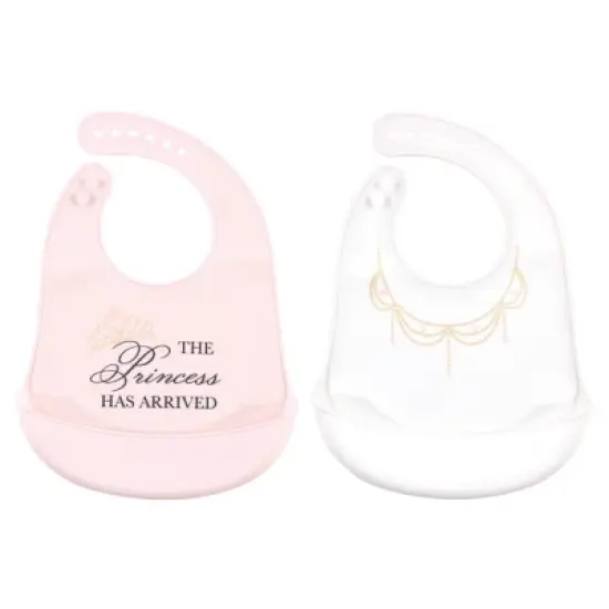 Little Treasure Baby Girl Silicone Bibs 2pk, Princess, One Size image {1}