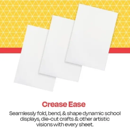 School Smart Folding Bristol Board, 24 x 36 Inches, White, Pack of 100 image {3}