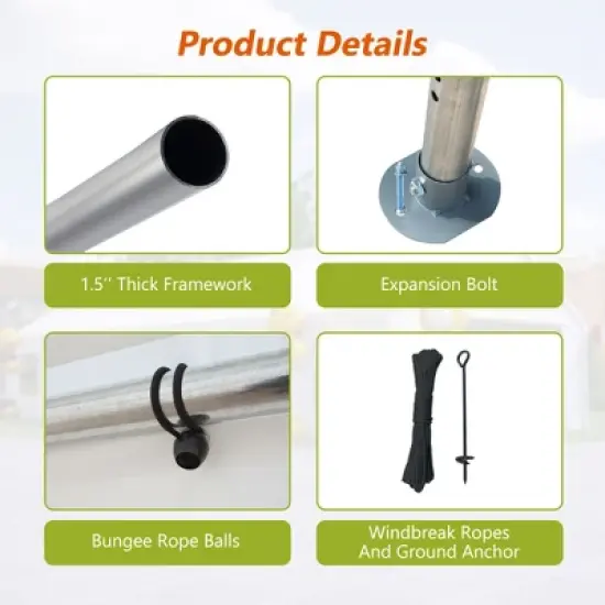 Gulches 20x20 FT Party Tent with 2 Storage Bags & Removable Sidewalls, Ideal Outdoor Canopy Gazebo for Weddings, BBQs, Camping, and Commercial Use image {2}