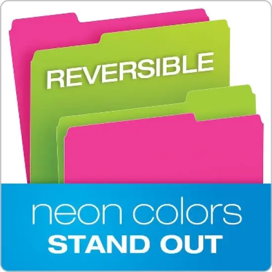 Pendaflex Twisted Glow File Folders, Letter Size, Assorted Colors, 1/3-Cut, 12 Per Pack, 2 Packs image {2}