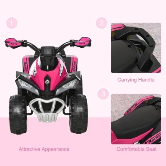 INFURNIC Baby Walkers Kids Ride On Push Car Ride Racer Foot to Floor Sliding ATV Toy with Music Lights, Pink, 26.5"*15"*17.3" image {4}